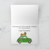 Happy Thanksgiving green Retro Fiat 500 Kaart (Binnen)