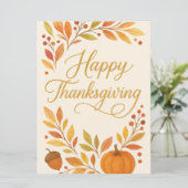 Happy Thanksgiving Greeting Card Feestdagenkaart (Staand voorkant)