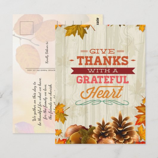 Happy Thanksgiving Greetings Briefkaart (Voorkant / Achterkant)