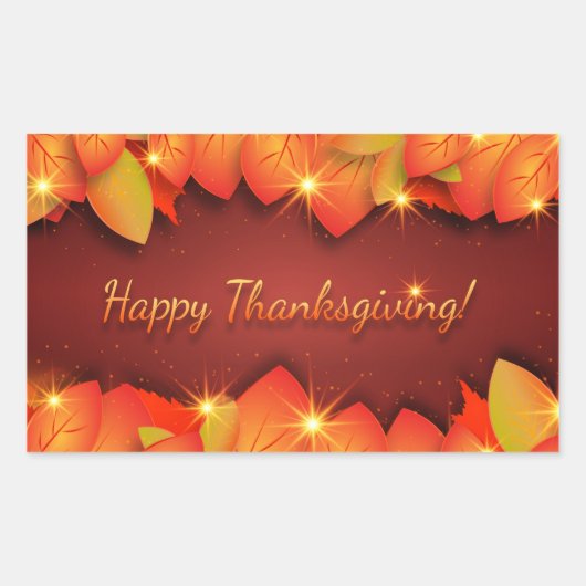Happy Thanksgiving Greetings Rechthoekige Sticker (Voorkant)