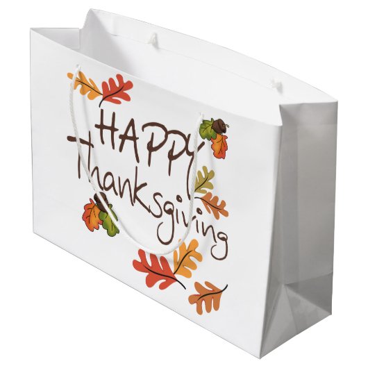 Happy Thanksgiving Groot Cadeauzakje (Achterkant Gekanteld)