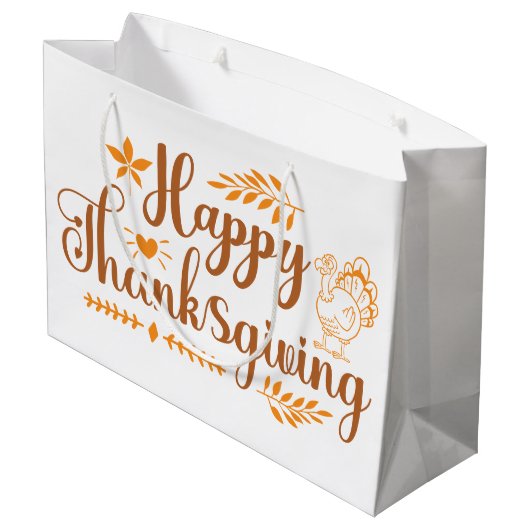Happy Thanksgiving Groot Cadeauzakje (Achterkant Gekanteld)