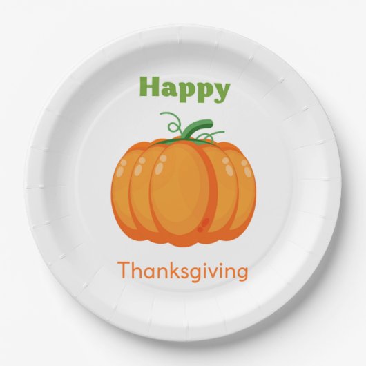 Happy Thanksgiving grote pompoen Papieren Bordje (Voorkant)