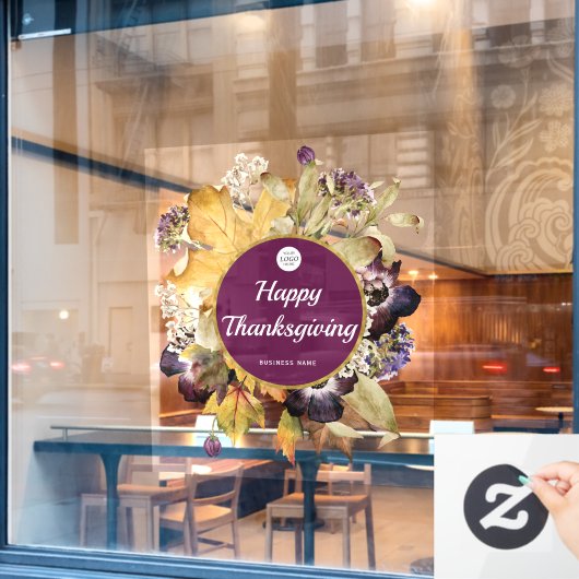 Happy Thanksgiving grote winkelvensterkletjes Raamsticker (Cafe Raam)