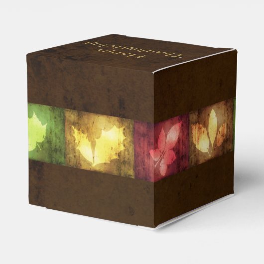 Happy Thanksgiving Grunge Leaves Bedankdoosjes (Achterkant)