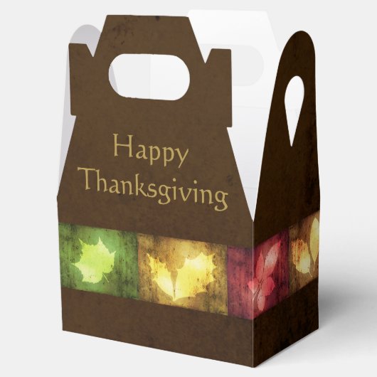 Happy Thanksgiving Grunge Leaves Bedankdoosjes (Geopend)