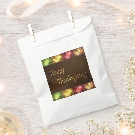 Happy Thanksgiving Grunge Leaves Bedankzakje (Geknipt)