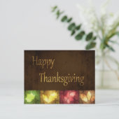 Happy Thanksgiving Grunge Leaves Feestdagenkaart (Staand voorkant)