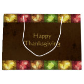 Happy Thanksgiving Grunge Leaves Groot Cadeauzakje (Voorkant)