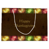 Happy Thanksgiving Grunge Leaves Groot Cadeauzakje (Achterkant)