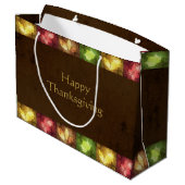 Happy Thanksgiving Grunge Leaves Groot Cadeauzakje (Achterkant Gekanteld)