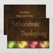 Happy Thanksgiving Grunge Leaves Kaart (Voorkant / Achterkant)