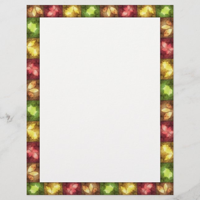 Happy Thanksgiving Grunge Leaves - Letterhead (Voorkant)