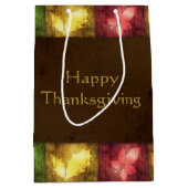 Happy Thanksgiving Grunge Leaves Medium Cadeauzakje (Voorkant)