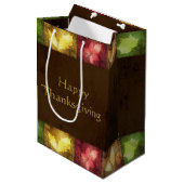 Happy Thanksgiving Grunge Leaves Medium Cadeauzakje (Voorkant Gekanteld)