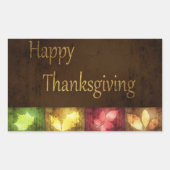 Happy Thanksgiving Grunge Leaves Rechthoekige Sticker (Voorkant)