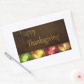 Happy Thanksgiving Grunge Leaves Rechthoekige Sticker (Envelop)