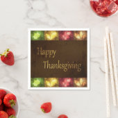 Happy Thanksgiving Grunge Leaves Servetten (Insitu)