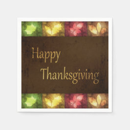 Happy Thanksgiving Grunge Leaves Servetten