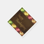 Happy Thanksgiving Grunge Leaves Servetten (Hoek)