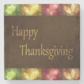 Happy Thanksgiving Grunge Leaves Stenen Onderzetter (Voorkant)