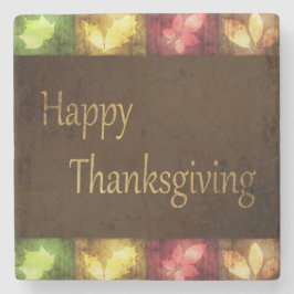 Happy Thanksgiving Grunge Leaves Stenen Onderzetter