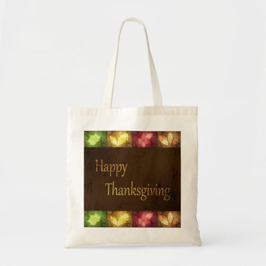 Happy Thanksgiving Grunge Leaves Tote Bag (Voorkant)