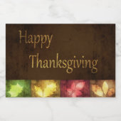 Happy Thanksgiving Grunge Leaves Voedselcontainer Etiket (Enkel label)