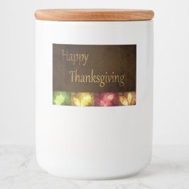 Happy Thanksgiving Grunge Leaves Voedselcontainer Etiket