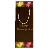 Happy Thanksgiving Grunge Leaves Wijn Cadeautas (Achterkant)