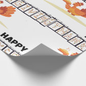 Happy Thanksgiving Haan Cadeauverpakking Wit Cadeaupapier (Hoek)