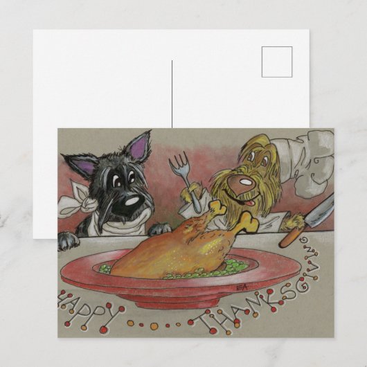 Happy Thanksgiving, Happy Turkey day Briefkaart (Voorkant / Achterkant)