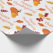 Happy Thanksgiving Harvest Blessings Cosy Pumpkins Cadeaupapier (Hoek)