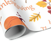 Happy Thanksgiving Harvest Blessings Cosy Pumpkins Cadeaupapier (Rol Hoek)