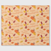 Happy Thanksgiving Harvest Pumpkins & Autumn Leaf Cadeaupapier (Vlak)