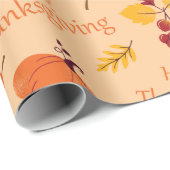Happy Thanksgiving Harvest Pumpkins & Autumn Leaf Cadeaupapier (Rol Hoek)