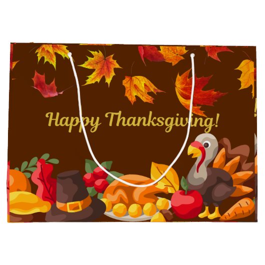 Happy Thanksgiving Harvest - Turkije en groenten Groot Cadeauzakje (Achterkant)