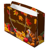 Happy Thanksgiving Harvest - Turkije en groenten Groot Cadeauzakje (Achterkant Gekanteld)