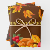 Happy Thanksgiving Harvest - Turkije en groenten Inpakpapier Vel (In situ)