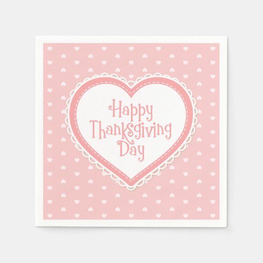 Happy Thanksgiving Heart Lijst | Napkin Servet (Voorkant)