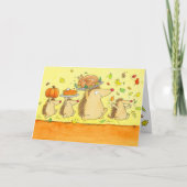 Happy Thanksgiving Hedgehogs Greeting  Kaart (Voorkant)