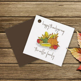 Happy Thanksgiving Herfst Autumn Harvest Simple Bedankjes Labels