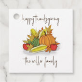 Happy Thanksgiving Herfst Autumn Harvest Simple Bedankjes Labels (Voorkant)