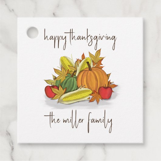 Happy Thanksgiving Herfst Autumn Harvest Simple Bedankjes Labels (Voorkant)