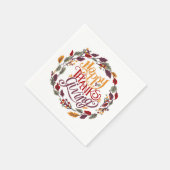 Happy Thanksgiving Herfst Autumn Leaves Wreate Servet (Hoek)