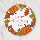 Happy Thanksgiving Herfst Bedankjes Labels (Voorkant)