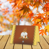 Happy Thanksgiving Herfst Bloemen Pompoen Bruin Kaart