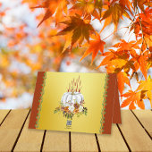 Happy Thanksgiving Herfst Bloemen Pompoen Geel Kaart