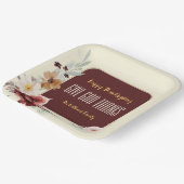 Happy Thanksgiving Herfst Bloemen & Vijgen Papieren Bordje (Gebogen)