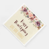 Happy Thanksgiving Herfst Bloemen & Vijgen Servet (Hoek)